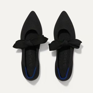 Rothy's Black Flats with Blue Accents